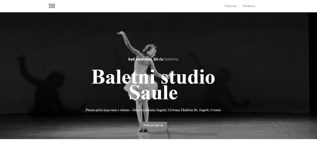 fotografija balerine studija Saule Zagreb