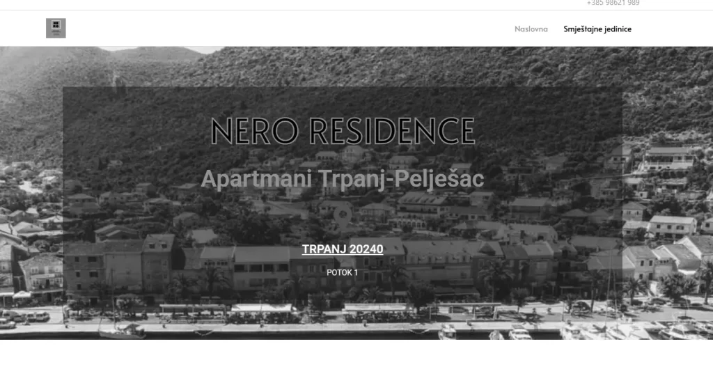 Web stranica za apartmane